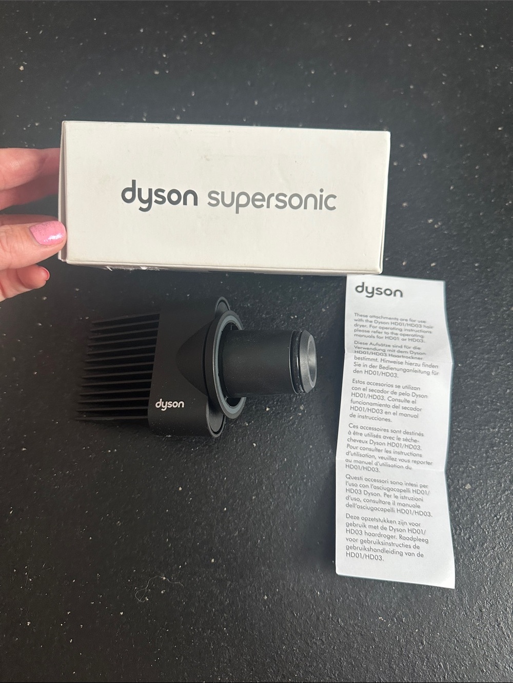 Dyson Supersonic Wide-Tooth Comb Attachment - Black- NIB